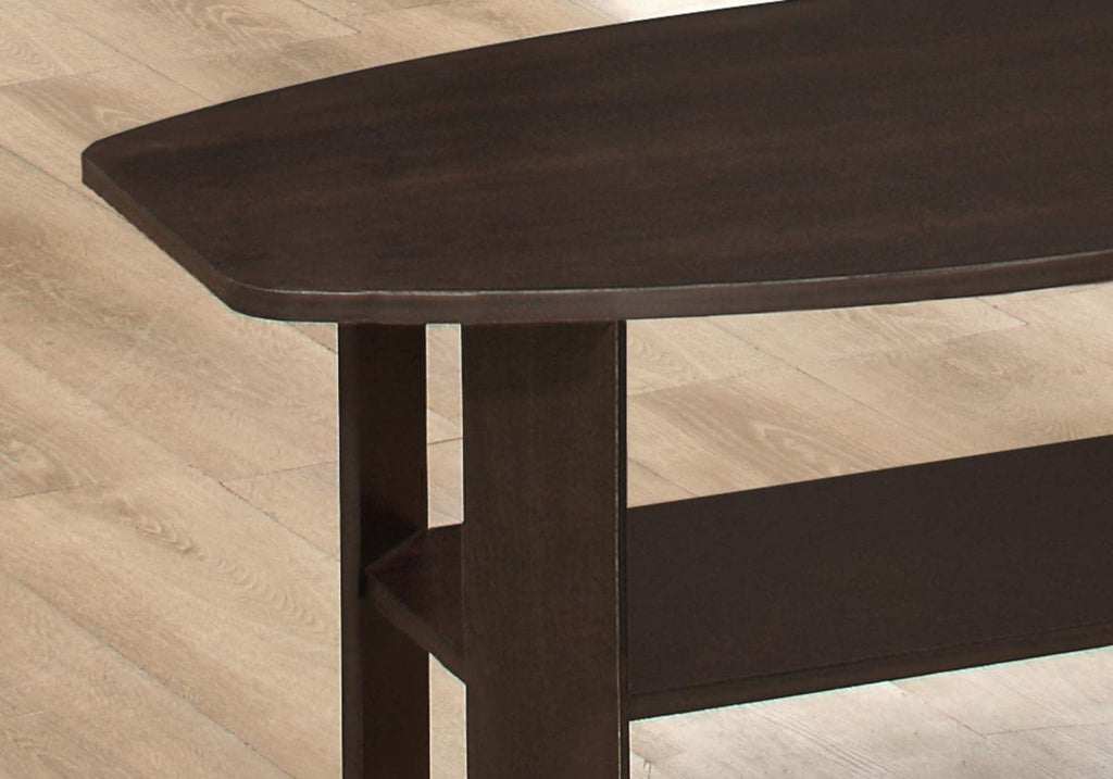 Monarch Specialties 7924P Table, 3pcs Set, Coffee, End, Side, Accent, Living Room, Laminate, Brown, Transitional Set-3Pcs Espresso, 35.5' L x 21.5' W x 16.25' H, Cappuccino