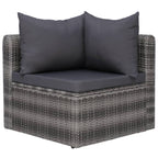 vidaXL 8 Piece Garden Lounge Set with Cushions Outdoor Rattan Sofa Sets Patio Sofa Garden Furniture Set Durable Sturdy Poly Rattan Gray