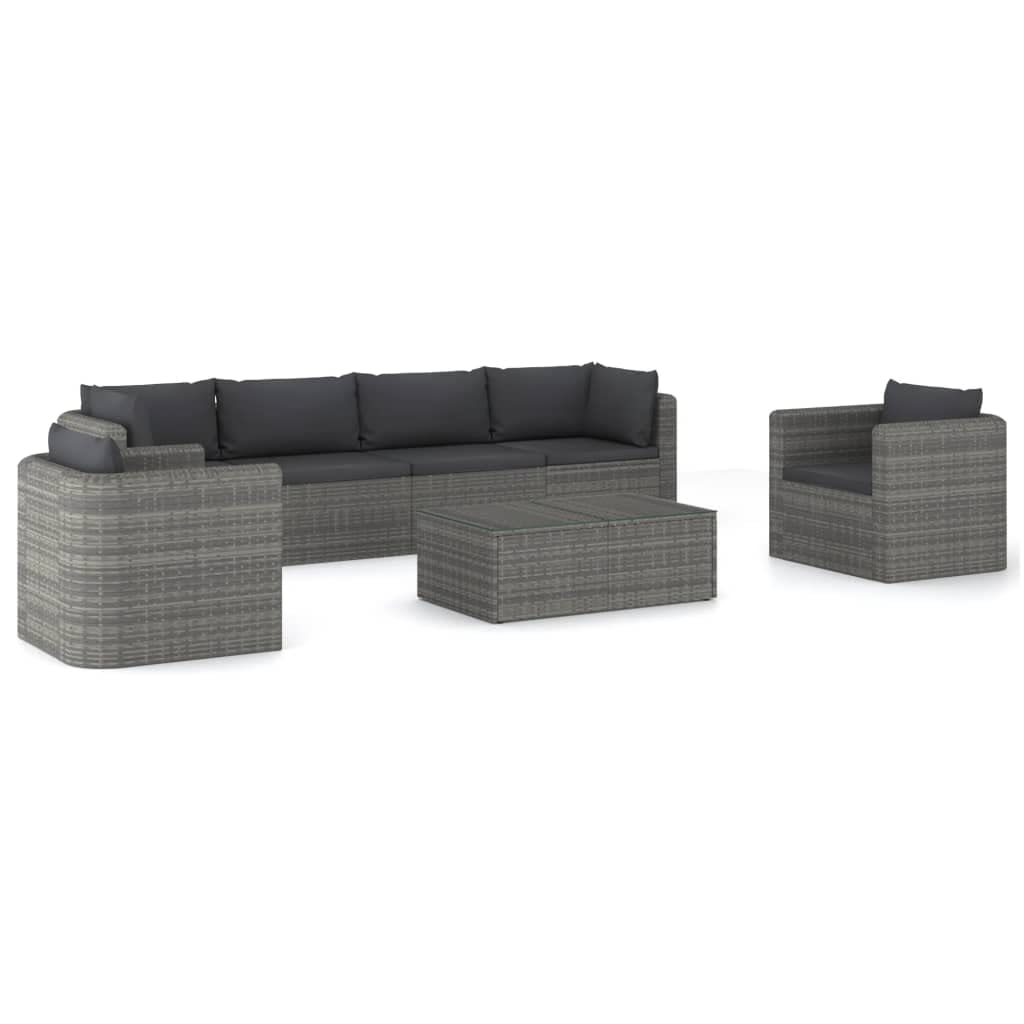 Vidaxl 9-Piece Patio Lounge Set - Gray Poly Rattan Outdoor Furniture Set With Cushions And Comfortable Seating