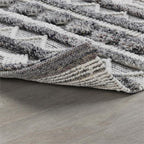 Kosas Home Tonopah 96 X 120 Geometric Polyester Fabric Area Rug In Ivory/Gray