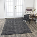 Rizzy Home Alora Decor Demure 5' X 8' Solid Black/Charcoal Hand-Loomed Area Rug
