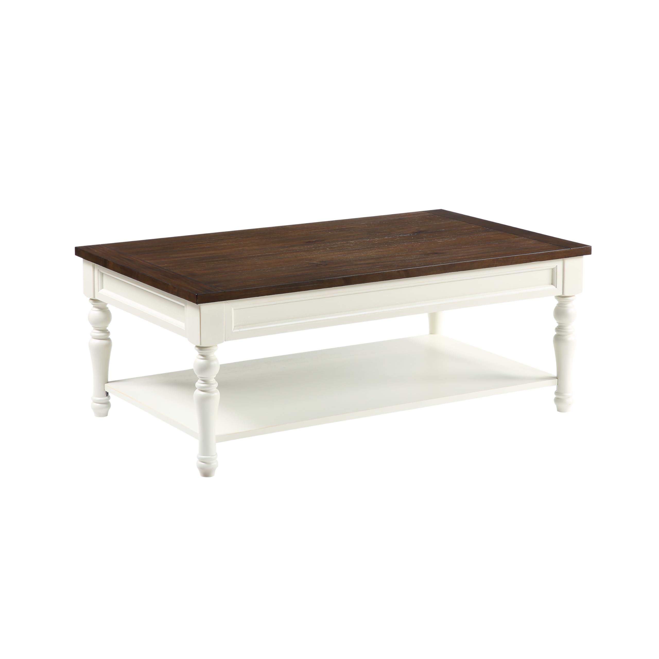 Steve Silver Joanna Coffee Cocktail Table, ivory and mocha finish
