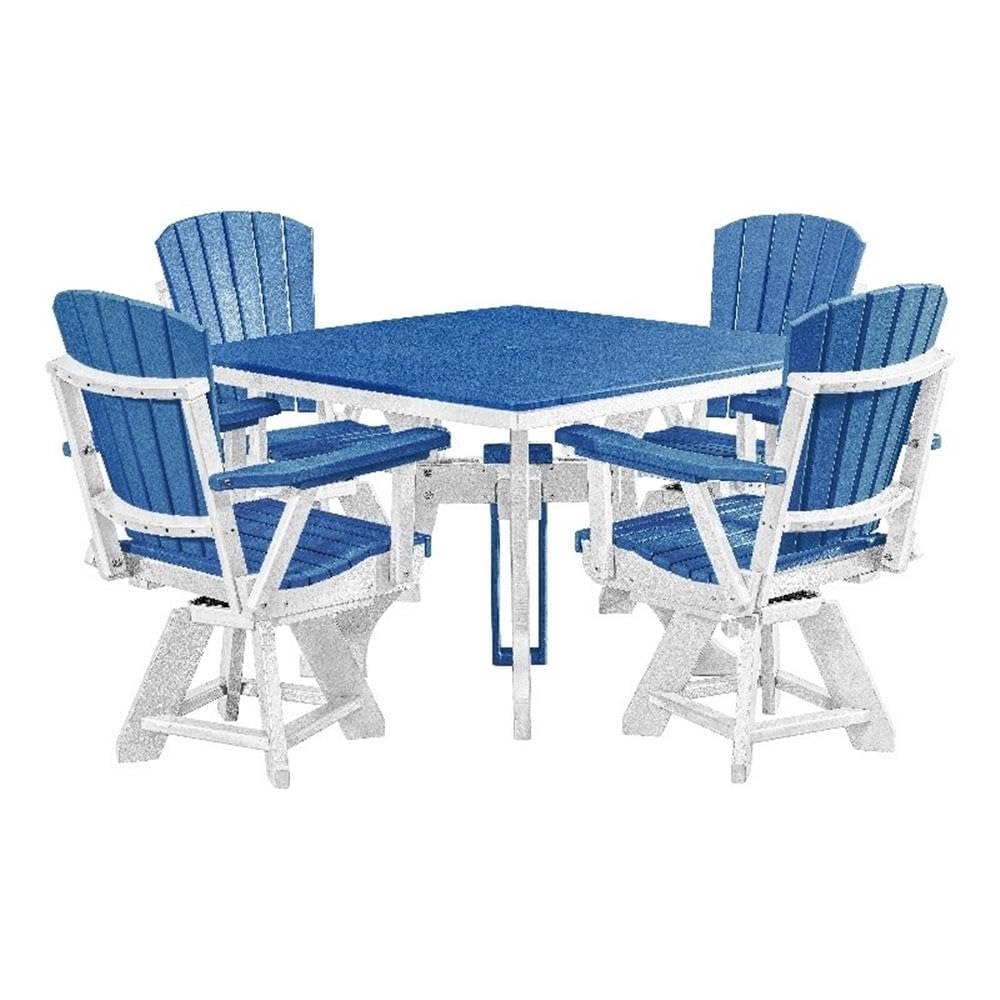 American Furniture Classics Square Set, Dining Height, Blue And White