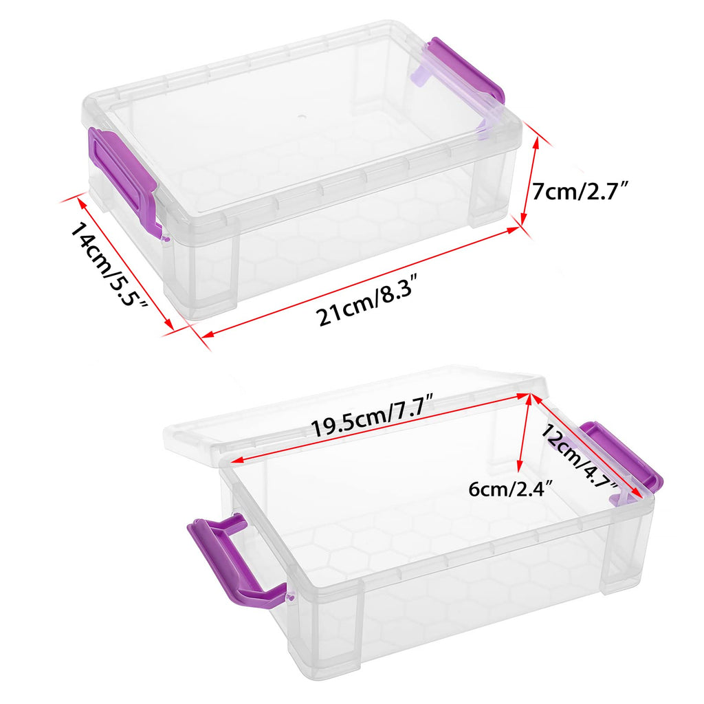 Btsky 4 Pack Large Capacity Storage Box For Pencils, Stackable Translucent Clear Desk Organizer Box Office Supplies Storage Orga