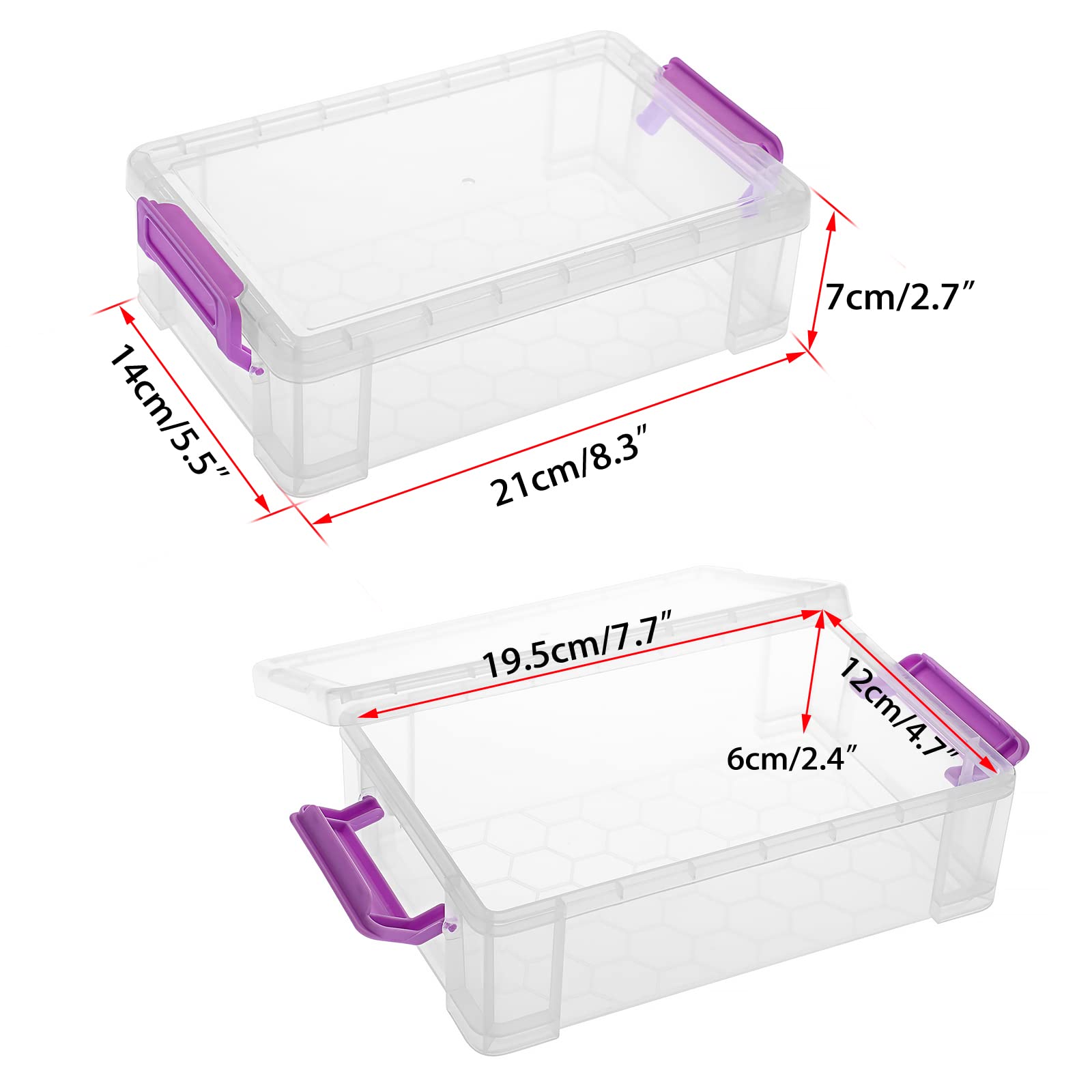 Btsky 4 Pack Large Capacity Storage Box For Pencils, Stackable Translucent Clear Desk Organizer Box Office Supplies Storage Orga