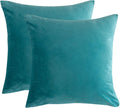 Rainroad Velvet Decorative Throw Pillow Covers Cushion Cover Pillow Case For Sofa Couch Bed Chair,Soft Square Light Teal Throw P