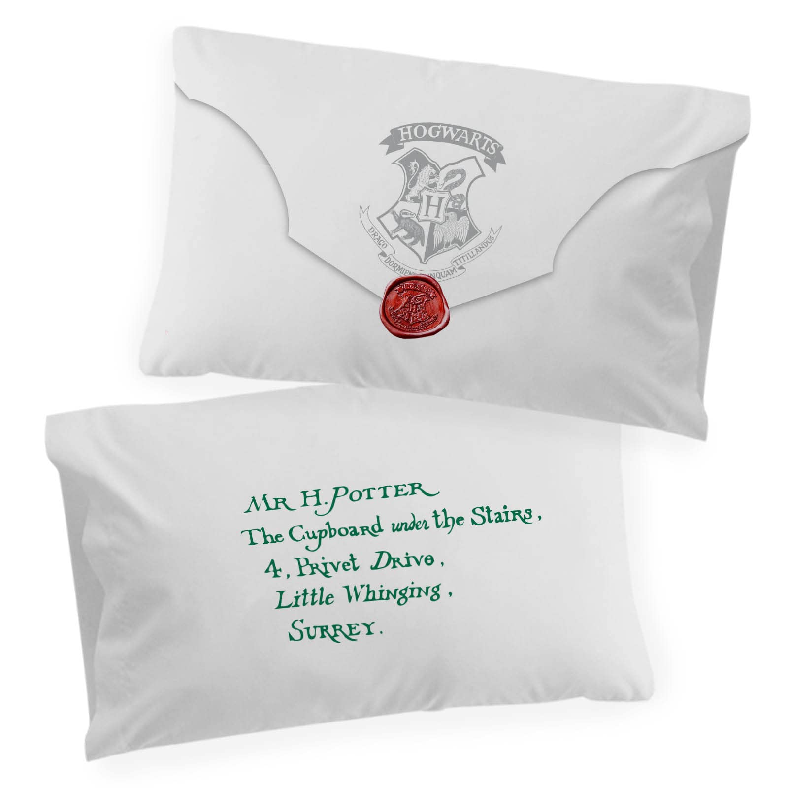 Jay Franco Harry Potter Lettered 2 Pack Pillowcase - Double-Sided Kids Super Soft Bedding (Official Harry Potter Product)