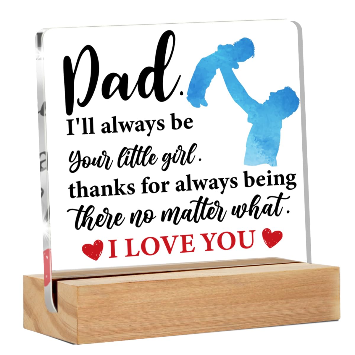 Dad Gifts Father Gifts From Daughter, Gifts for Dad Birthday Christmas Fathers Day, Dad I Love You Clear Acrylic Desk Decorativ