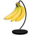 Niceyos Banana Holder Stand - Newest Patented Modern Banana Hanger with Wood Base Stainless Steel Banana Tree Hook Rack for Kitc