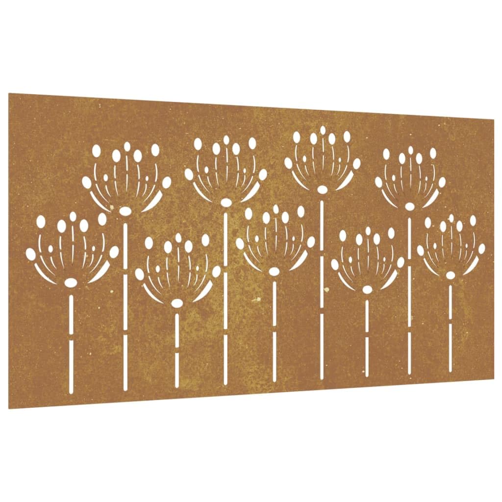vidaXL Outdoor Patio Wall Decoration in Flower Design | ing Over Time for Distinctive Brown Color | Durable Corten Steel Materia