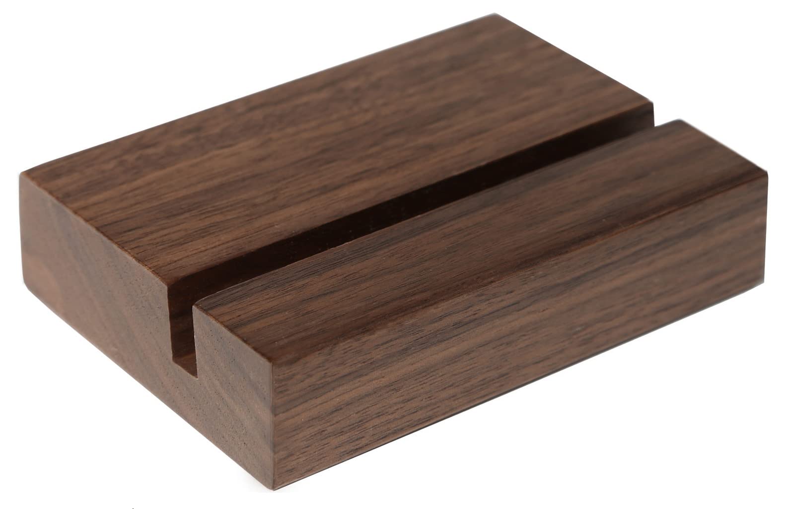 Uniqooo 3.5' Walnut Wood Stand For 2024 Monthly Desk Calendar, Wooden Block Base, Cardstock Holder, For Office Home Retail Rece