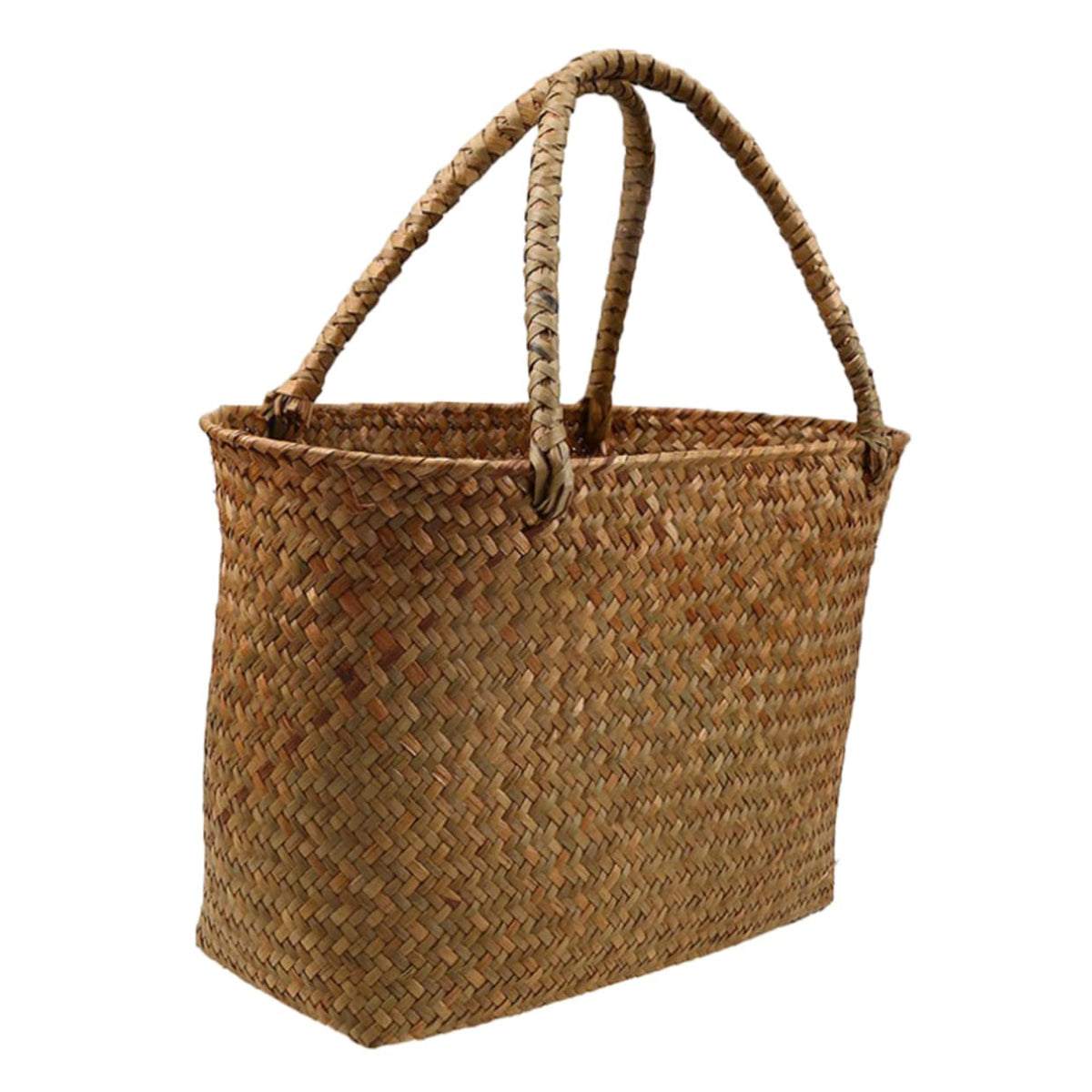 Cabilock Seagrass Woven Flower Baskets Handmade Storage Basket Sturdy Foldable for Corridor Living Room