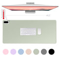 Konohan Heated Large Desk Mat Pu Leather Warm Mouse Pad With 5 Heating Levels & 4 Hour Auto Shut-Off, Gray-Green Color, 31.5' X