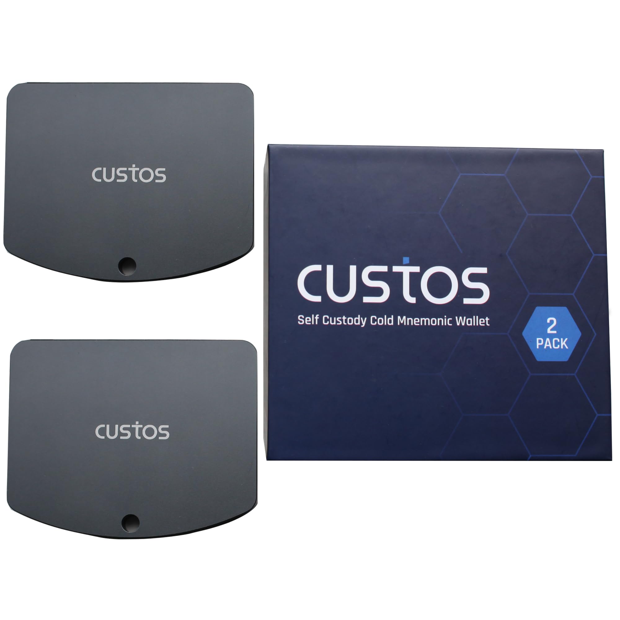 Custos Seed Phrase Storage, 316 Stainless Steel Metal Seed Phrases Engraved Letters Easy Setup & Cold Storage Wallet Backup For