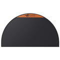 FLASLD Fireproof Fireplace Mat 28  48Inch Half Round Hearth Rug Protects Floors from Sparks Embers, Black with Brown Label
