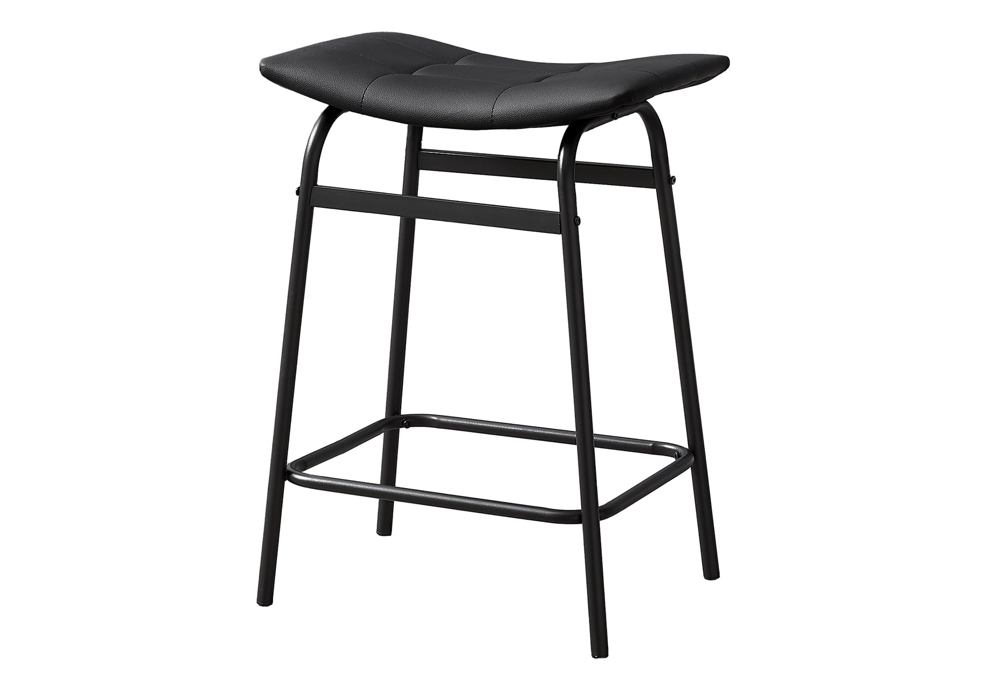 Monarch Specialties I 2384 Counter-Height Barstools, Set of 2, Modern Black Design