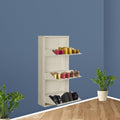 Delite Kom 20 Inch Wide, 3 Shelf Metal Shoe Rack Wall Mounted For Home With Central Lock | Holds Upto 8 Shoes Or 12 Slippers Pai