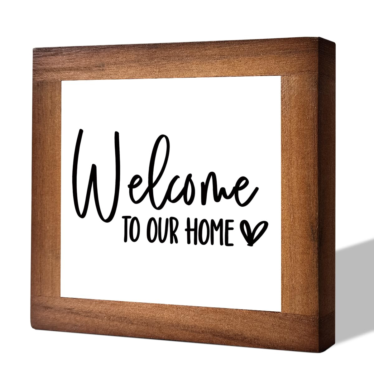Welcome Sign, Wooden Box Signs for Home Decor, Freestanding Welcome Decor Sign, Farmhouse Decor for Entryway, Front Door Decor, 