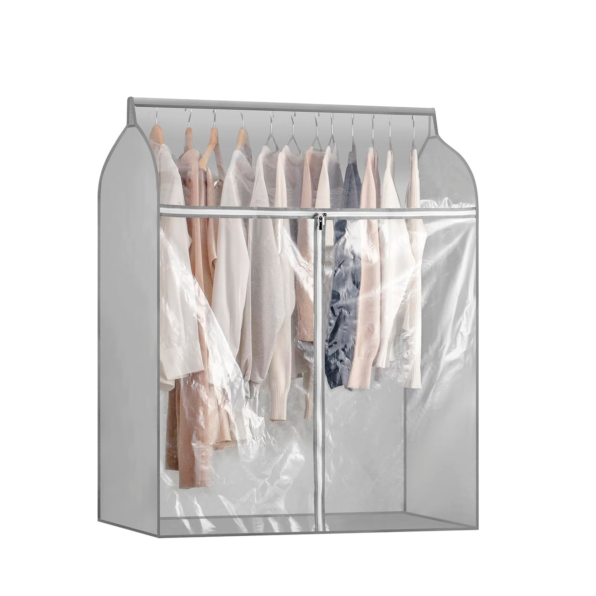 TEMUORG Garment Bags for Hanging Clothes Storage Closet Garment Rack Cover Dust Proof Coat Protector for Suits Jackets with Larg