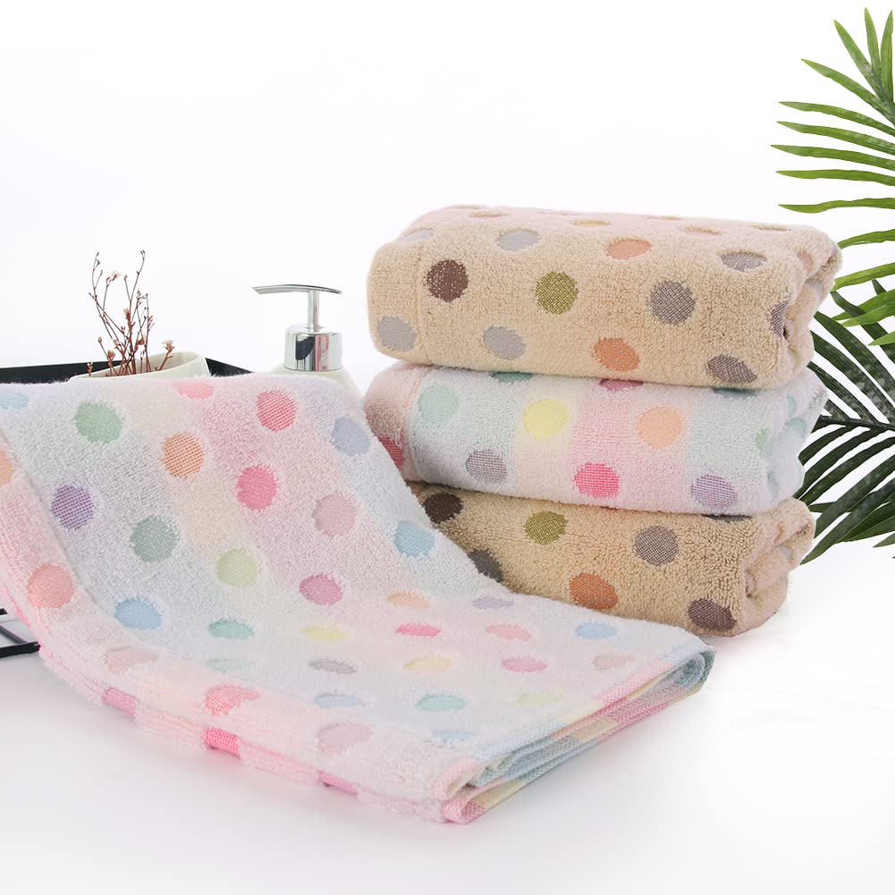 Pidada Hand Towels Set Of 4 Colorful Polka Dot Pattern 100% Cotton Soft Absorbent Decorative Towel For Bathroom 13.4 X 30 Inch (