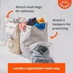 Full Circle Loads Of Fun Collapsible Hamper - Laundry Basket For Dirty Clothes & Towels- Tall Standing Organic Cotton Laundry Ba