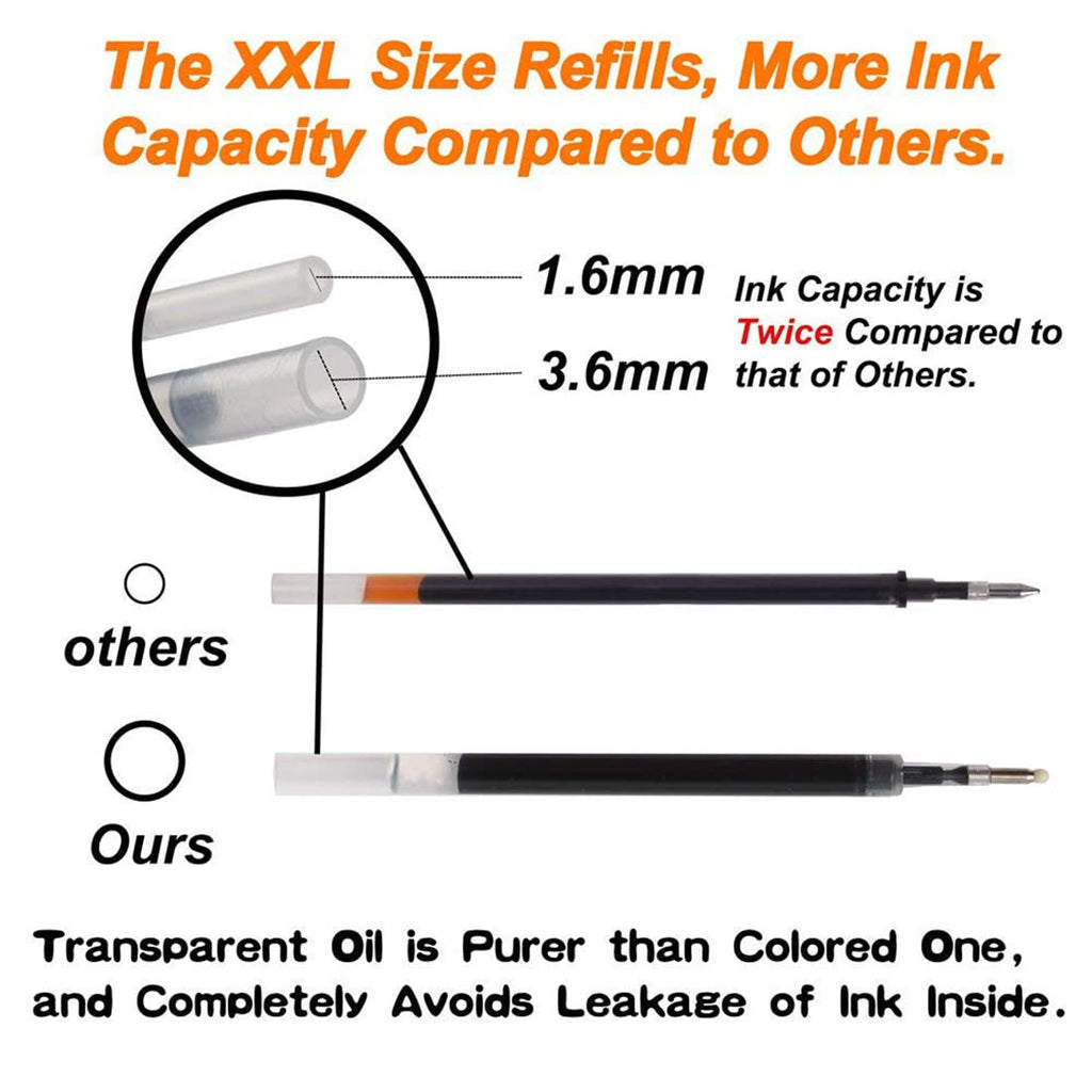 Smart Color Art 45 Pack Black Gel Pens, Retractable Medium Point Gel Ink Pens Smooth Writing For School Office Home, Comfort Gri