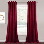 Stangh Theater Red Velvet Curtains 90 Inches, Christmas Holiday Home Decor Drapes For Bedroom Living Room Nursery Kids, Heavy Th