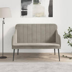 vidaXL Modern Velvet Bench - Light Gray - Perfect for Lounging, Watching TV, Relaxing - Spacious and Comfortable - Made of Resistant Velvet (100% Polyester), Metal, and Plywood