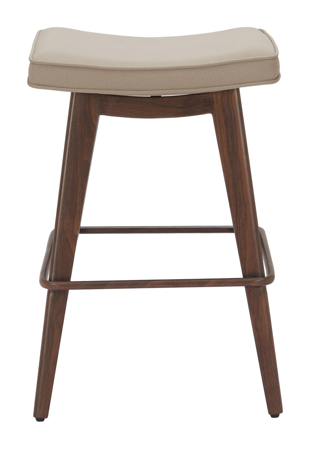 Zuo Divat Counter Stool Beige & Walnut