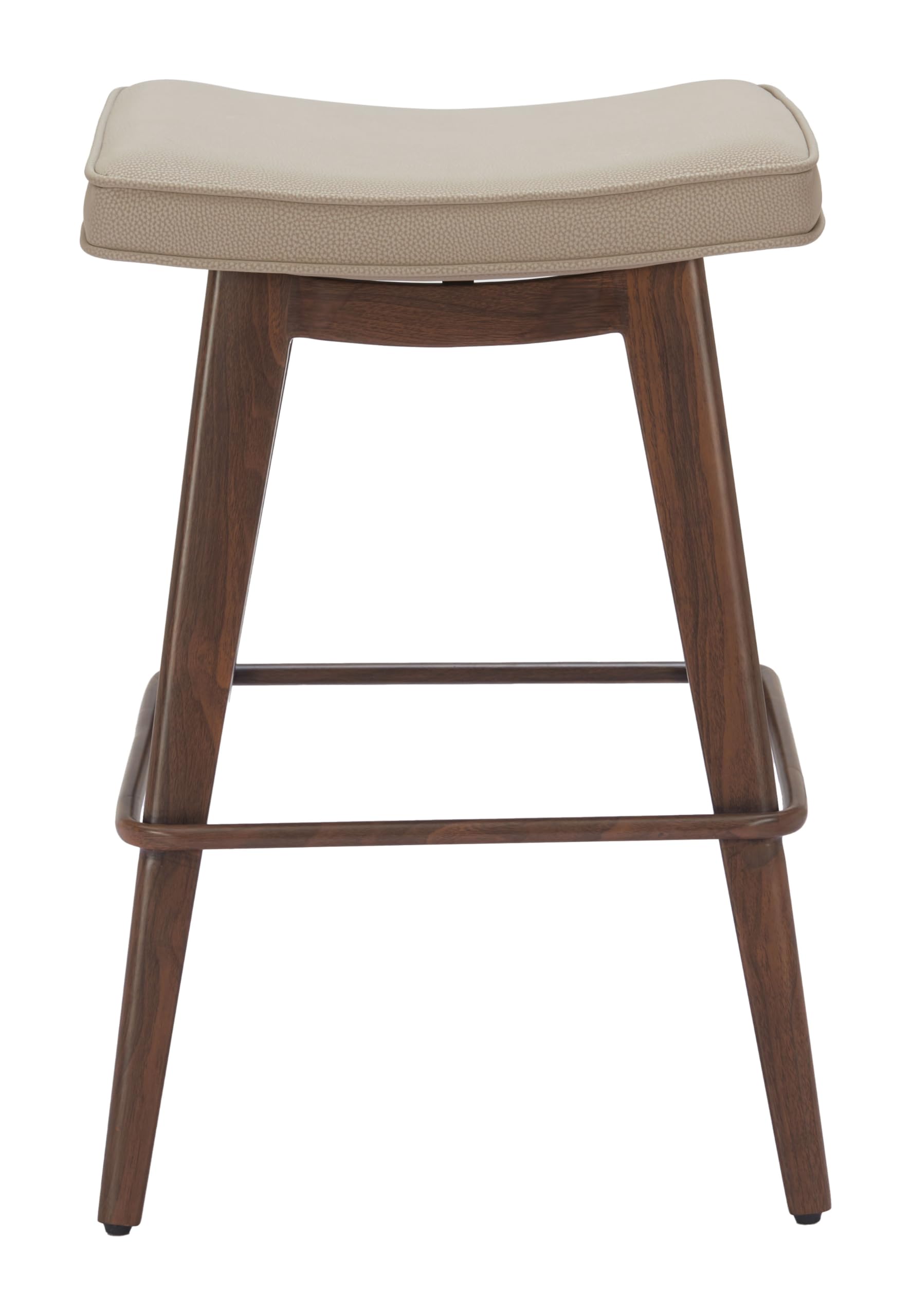 Zuo Divat Counter Stool Beige & Walnut