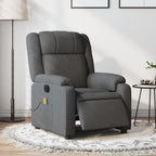 vidaXL Electric Massage Recliner Chair - Dark Gray Fabric-Motorized Adjusting & Vibratory Massager, Plush Arms/Seat, Living Room