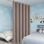 Bonzer Room Divider Curtain Total Privacy Wall Noise Reducing Wide Blackout Curtains For Patio Sliding Glass Door, 96L X 70W Inc