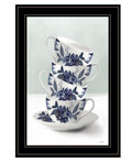 HomeRoots 408107 21 x 15 x 1 in. Tea Tower Blue 3 Black Framed Print Wall Art