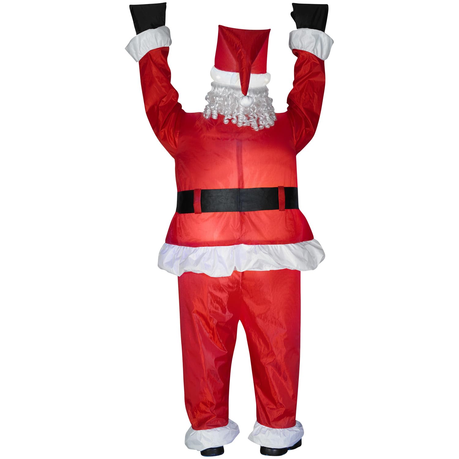 Gemmy Airblown Inflatable Realistic Santa Hanging from Gutter - Indoor Outdoor Holiday Decoration, Approximately 6.5-Foot Tall