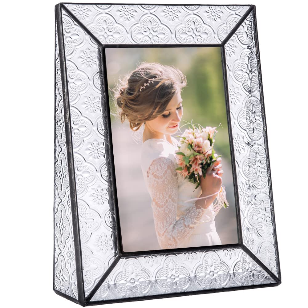 J Devlin Pic 126 Series Clear Vintage Stained Glass Picture Frame Assorted Sizes (4x6 Vertical)