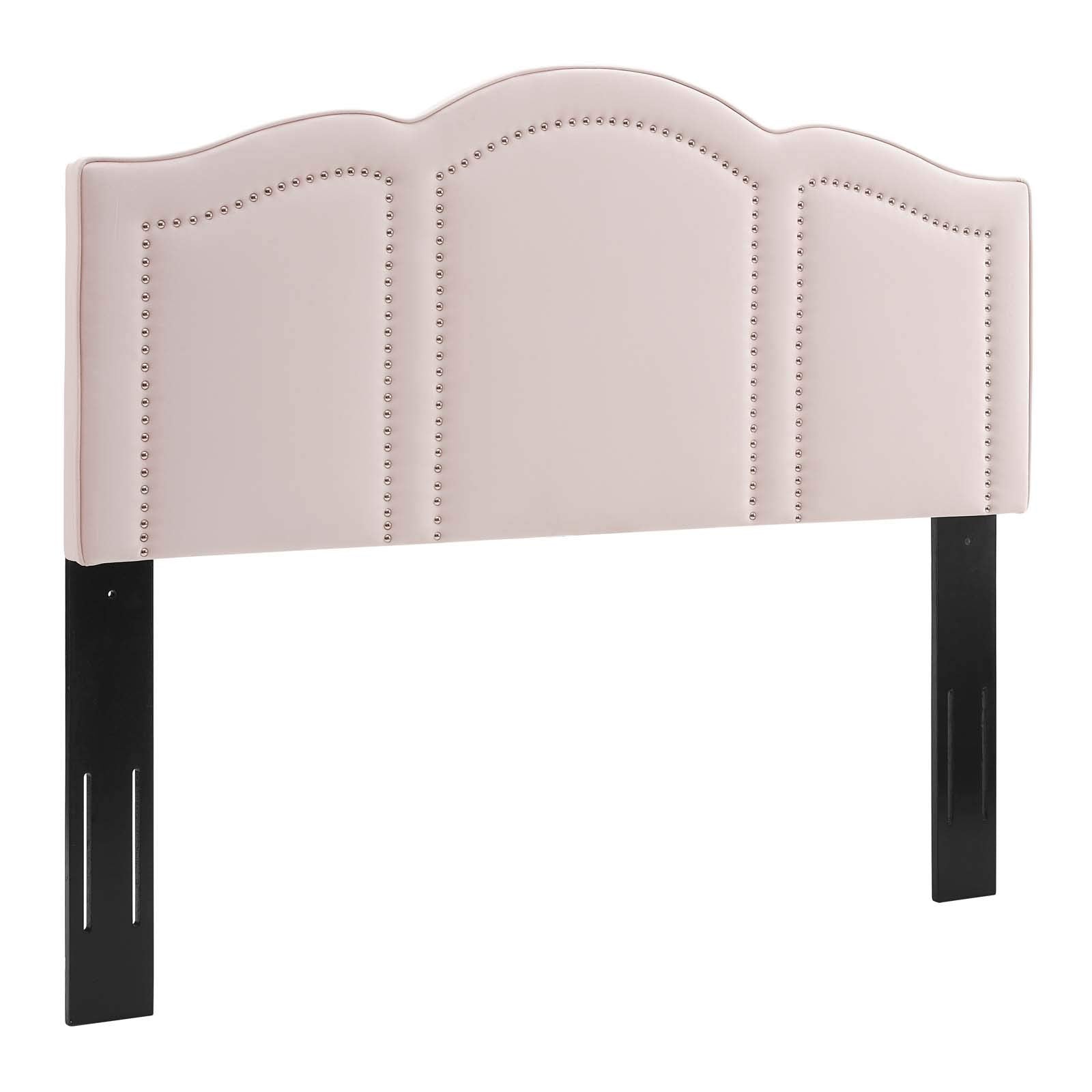 Modway Cecilia Performance Velvet Headboard with Nailhead Detail, King/California King, Pink