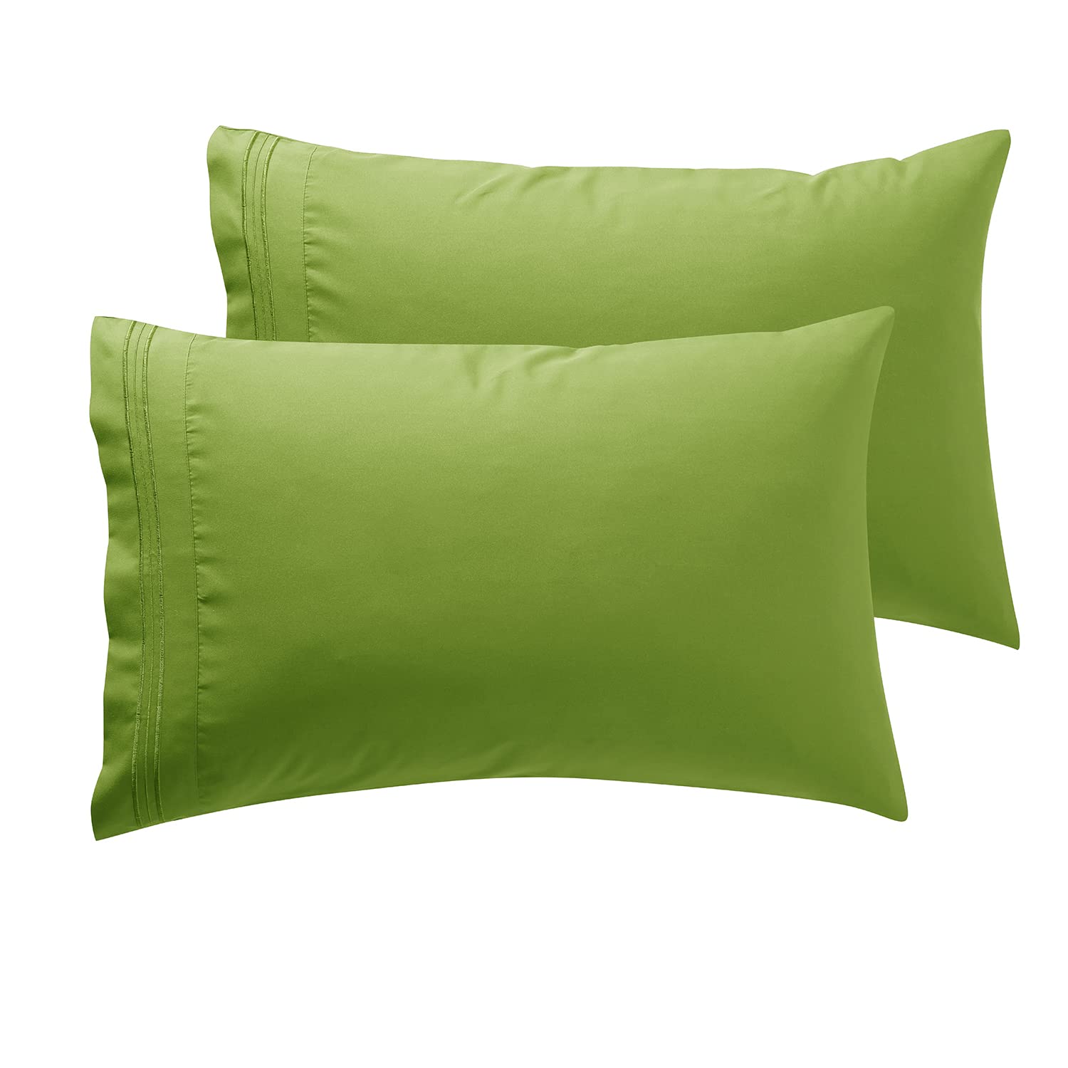 Nestl Garden Green King Pillow Cases 2 - Soft King Size Pillow Case, 1800 Brushed Microfiber Pillowcases, Envelope Closure Pillo