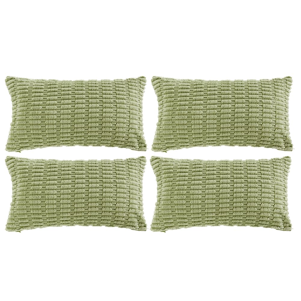 Fancy Homi 4 Packs Sage Green Decorative Throw Pillow Covers 14X24 Inch For Living Room Couch Bed Sofa, Rustic Farmhouse Boho Ho