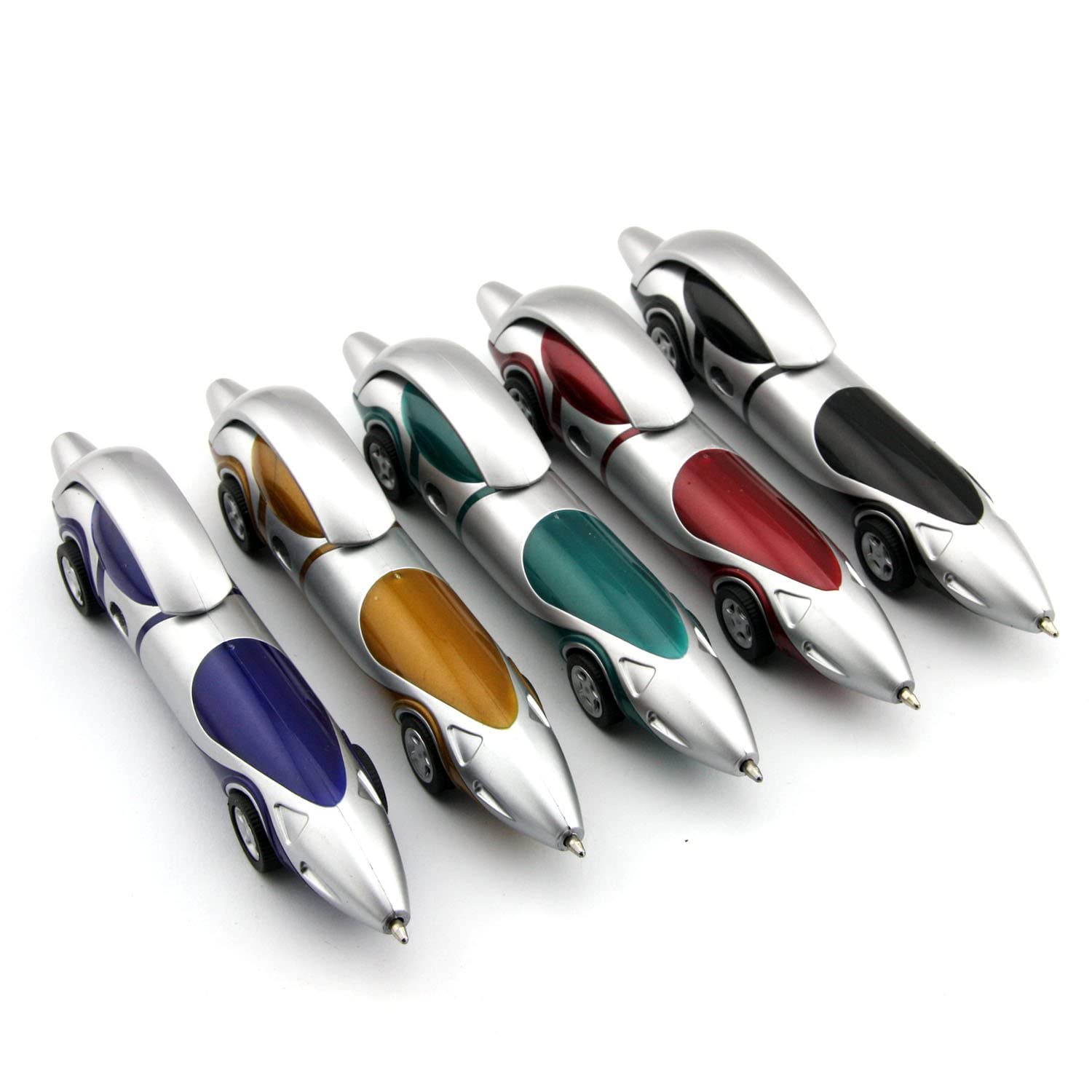 Taodan 5Pcs Car Ballpoint Pen, Cartoon Cute, Novelty Pen, Size12X2.4Cm, Gift Pen,Multicolor.Ink Color Blue