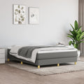 vidaXL Full Fabric Box Spring Bed Frame, Dark Gray, Modern Style, Plywood & Engineered Wood, Ideal for Full Sized Mattress, 53.9