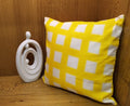 D&M Dcor Yellow Bright Checks Print Cushion Cover 1616 Pack Of 1