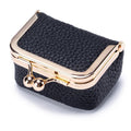 MAYCREATE Small Jewelry Box Organizer Case for Rings, Dainty Necklace and Bracelet with Clasp Lock, Fashion Textured PU Empty Je