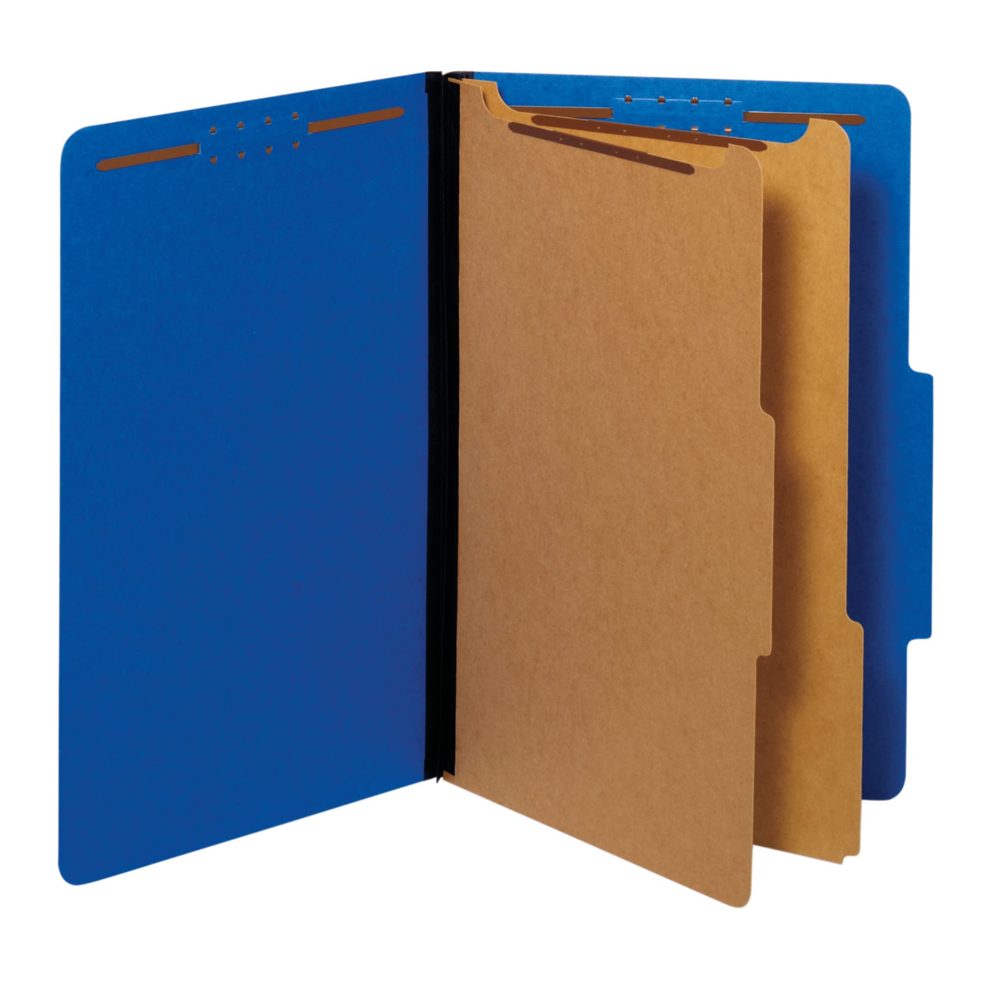 Pendaflex Recycled Classification File Folders, 2 Dividers, 2' Embedded Fasteners, 2/5 Tab Cut, Legal Size, Dark Blue, Box Of 1