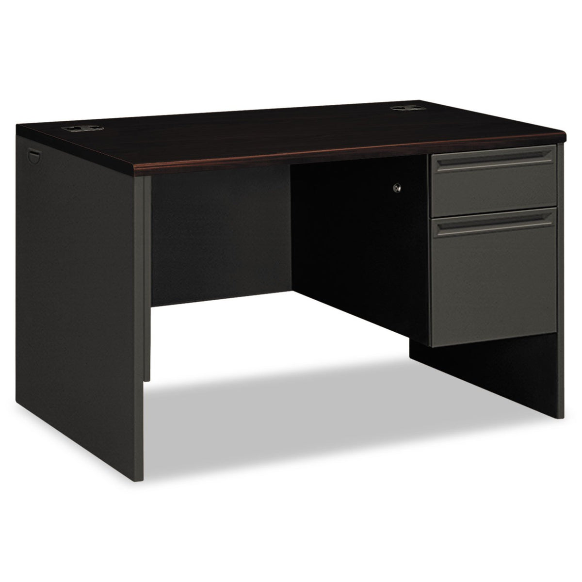 Hon 38251Ns 38000 Series Right Pedestal Desk, 48W X 30D X 29-1/2H, Mahogany/Charcoal