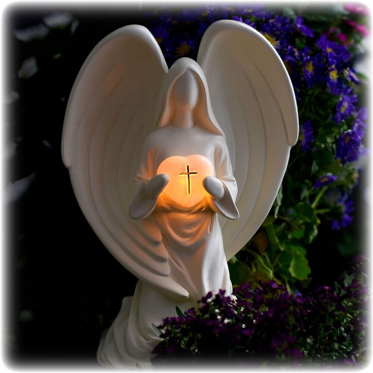 Solar Light Angel Statue, Unique Funeral Memorial Gifts, Light Up Angels In Loving Memory, Remembrance Gift For Loss Of Loved On