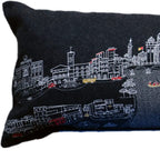 HomeRoots Grey 45' Black Rome Nighttime Skyline Lumbar Decorative Pillow