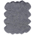 Gloss Black Faux Fur Acrylic And Polyester Area Rug