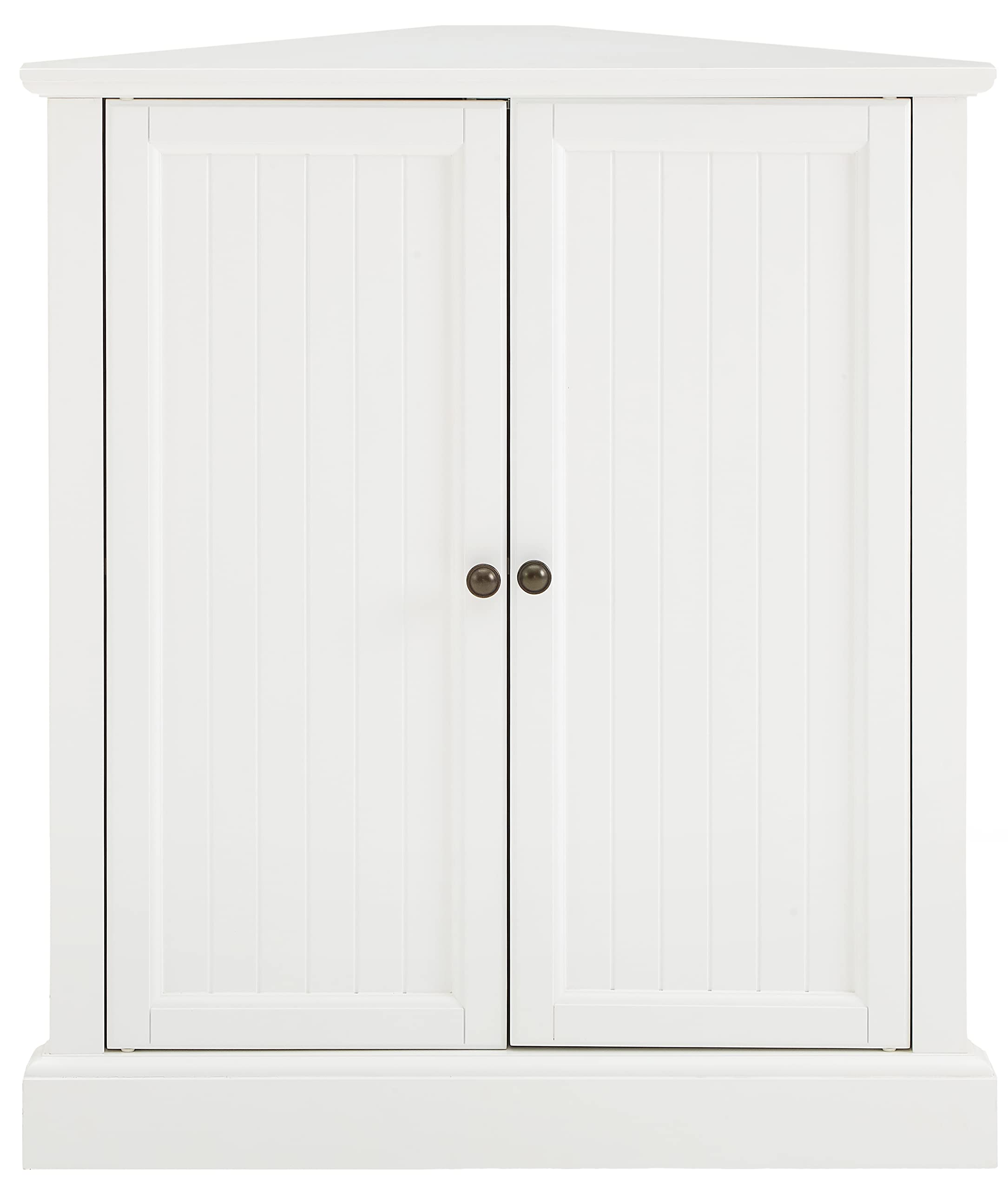 Crosley Furniture Shoreline Stackable Corner Pantry Storage Cabinet with Shelves, Kitchen, Dining, Laundry, White