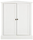 Crosley Furniture Shoreline Stackable Corner Pantry Storage Cabinet with Shelves, Kitchen, Dining, Laundry, White
