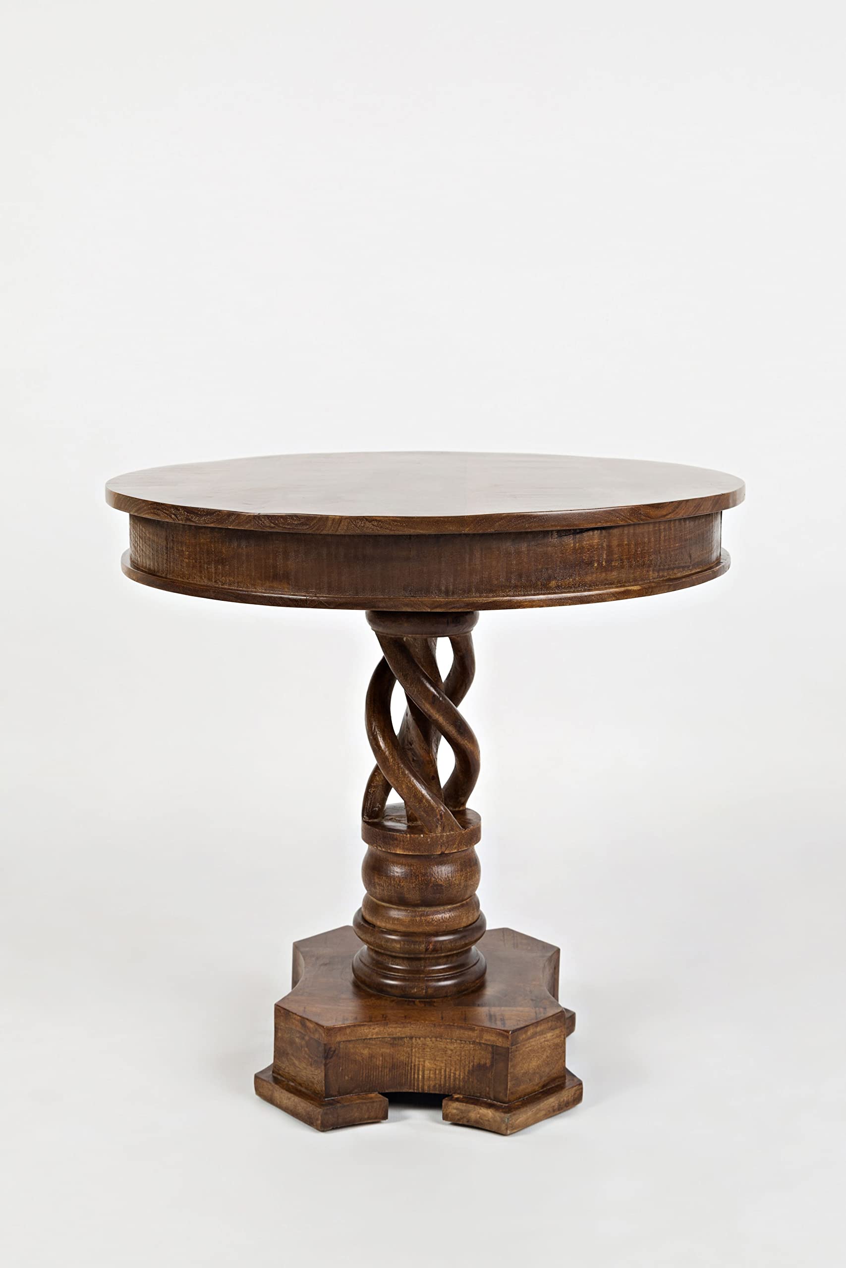 Jofran Inc. Global Archive Solid Mango Wood Hand Carved Pedestal Dining Table
